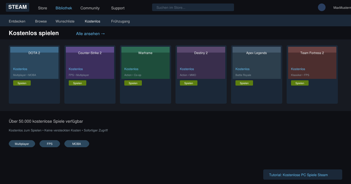 Kostenlose PC spiele Steam