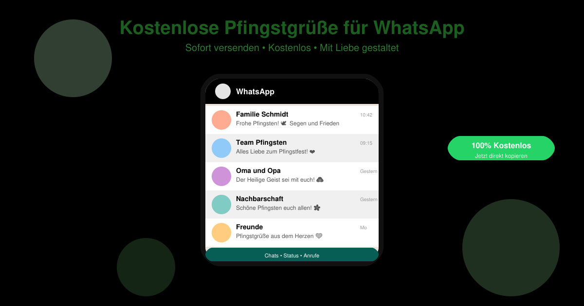 Kostenlose pfingstgrüße für WhatsApp