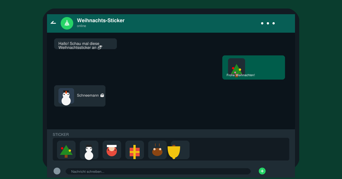 Kostenlose weihnachtssticker für WhatsApp