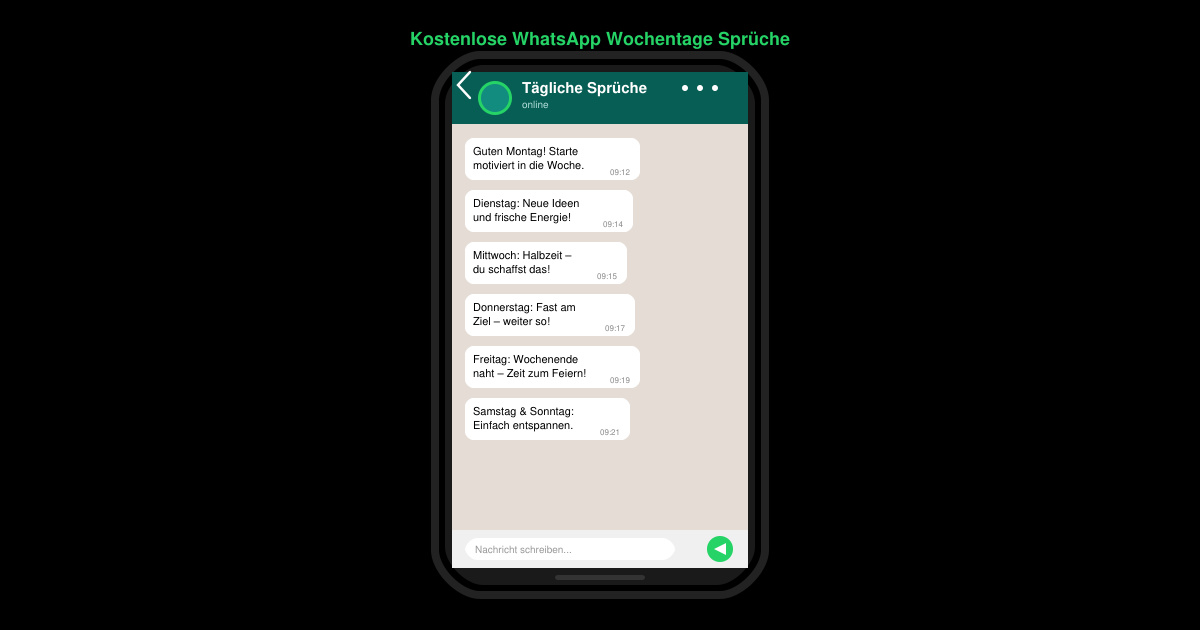 Kostenlose WhatsApp wochentage sprüche kostenlos