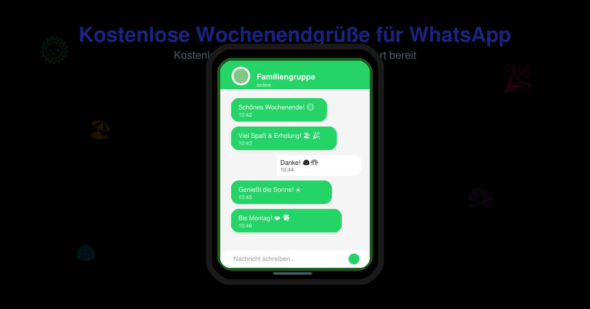 Kostenlose wochenendgrüße für WhatsApp