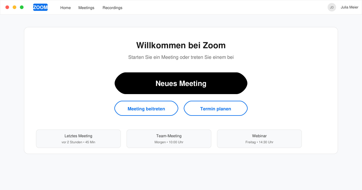 Kostenloses Zoom meeting erstellen