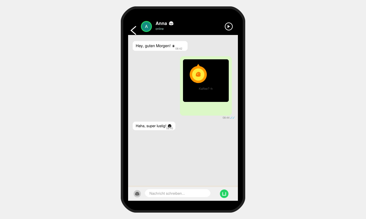 WhatsApp Chat mit lustigem guten morgen bild