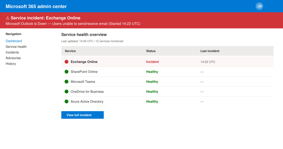 Microsoft Outlook is Down