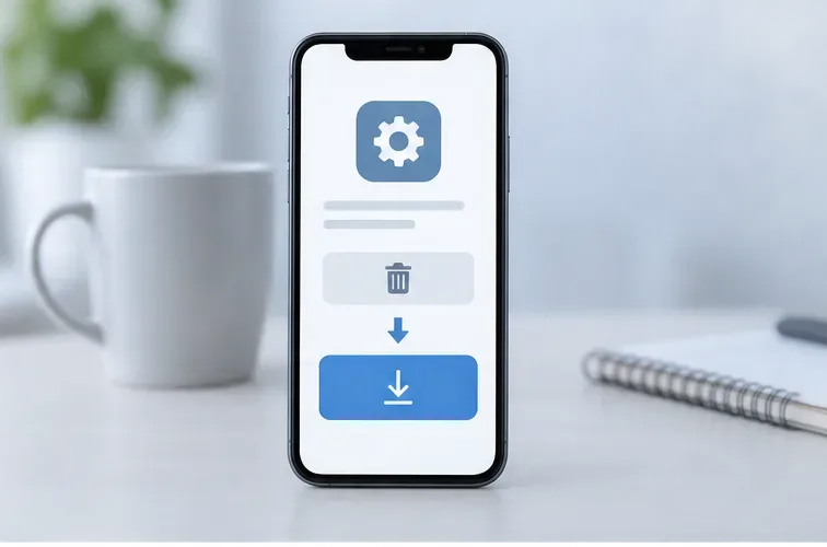 Teléfono con controles genéricos para eliminar y volver a instalar una aplicación