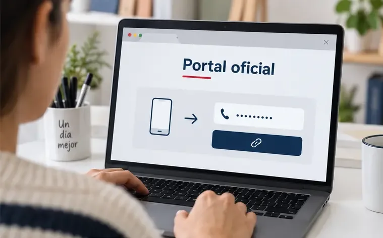 Una persona utiliza el Portal oficial de miDNI para vincular la línea móvil con su identidad