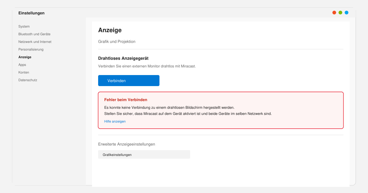 Miracast Windows 11 funktioniert nicht