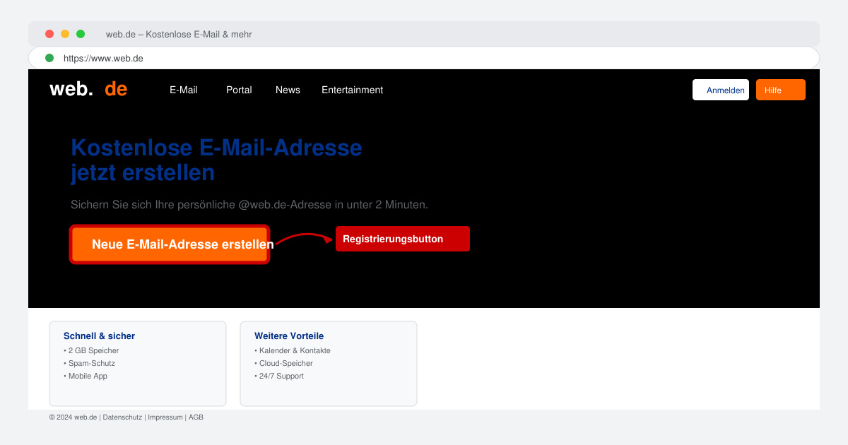 Neue e mail bei web de