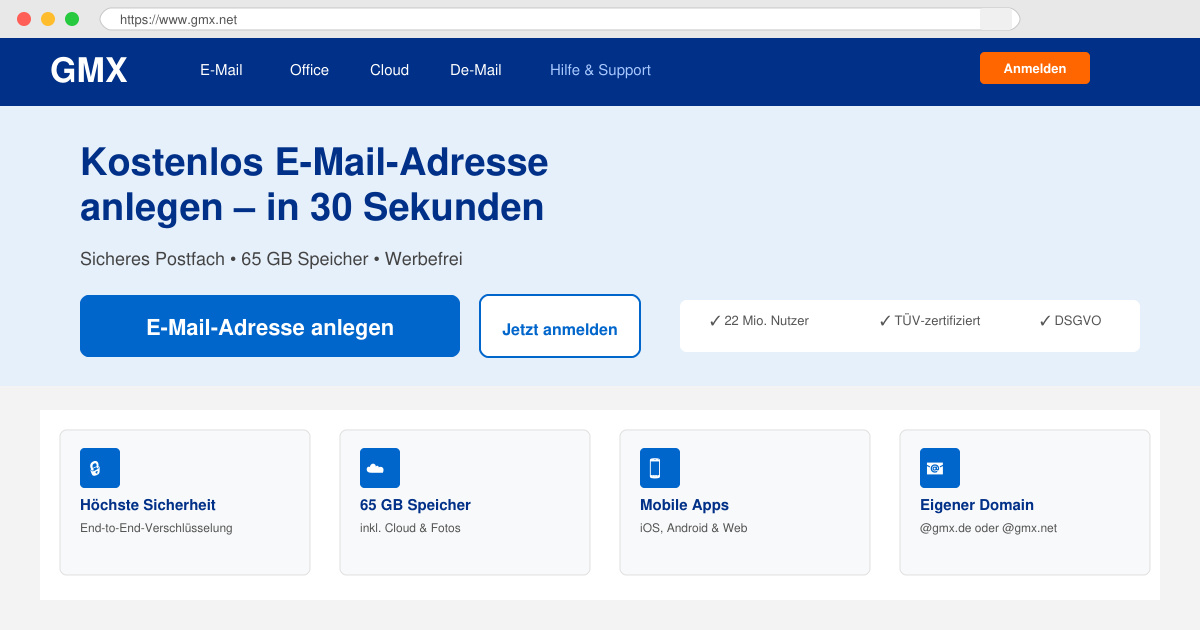 Neue email adresse anlegen GMX