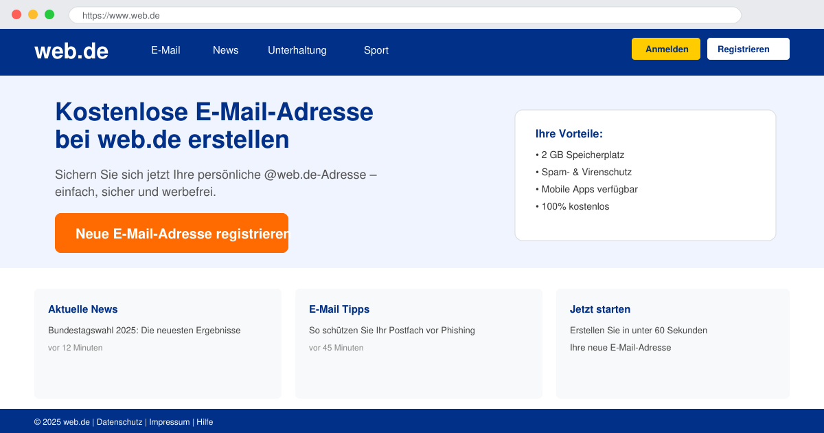 Neue email adresse bei web de