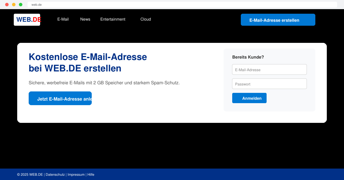 Neue email adresse bei web de erstellen