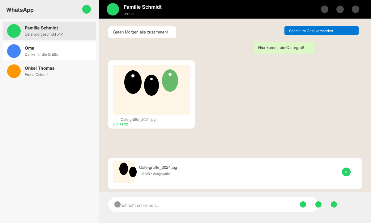 Ostergrüße bilder für WhatsApp im Chat versenden