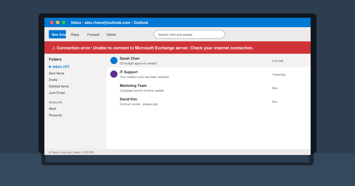 Outlook Email Isn T Working