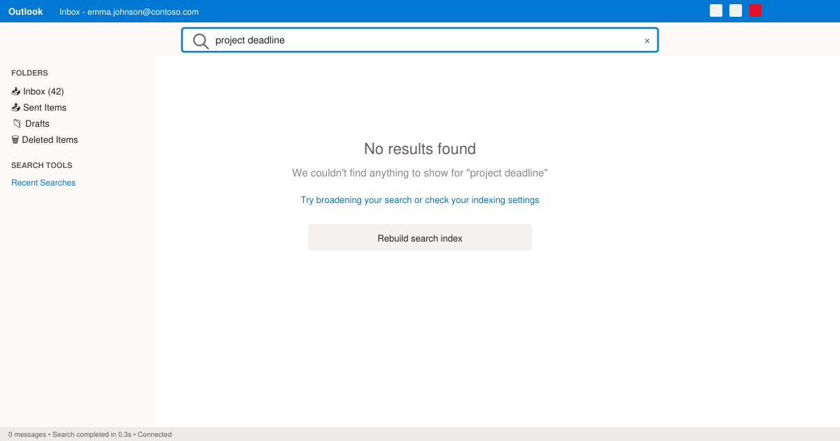 Outlook Search is Not Working