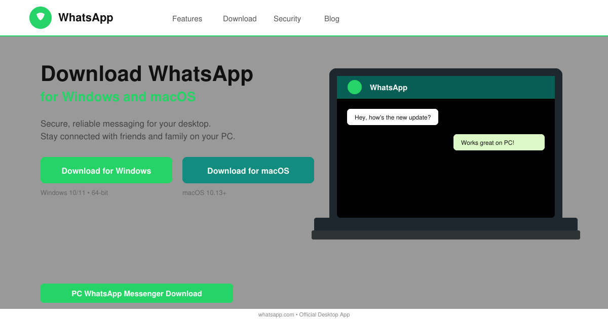 PC WhatsApp Messenger Download