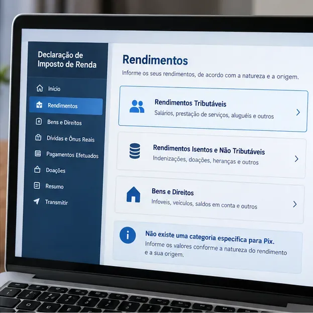 Pix 2026: como declarar valores no Imposto de Renda sem confundir movimentação com renda