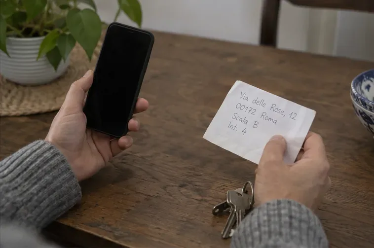 Uno smartphone e un foglietto con appunti sono appoggiati su un tavolo prima di contattare il servizio.