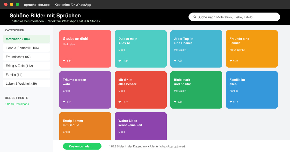 Schöne bilder mit sprüchen für WhatsApp kostenlos