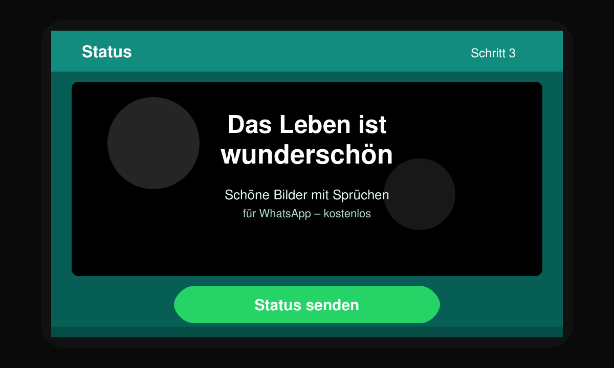 WhatsApp Chat mit einem hochgeladenen Spruchbild im Status