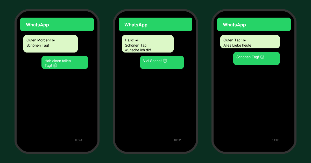 Schönen tag grüße für WhatsApp