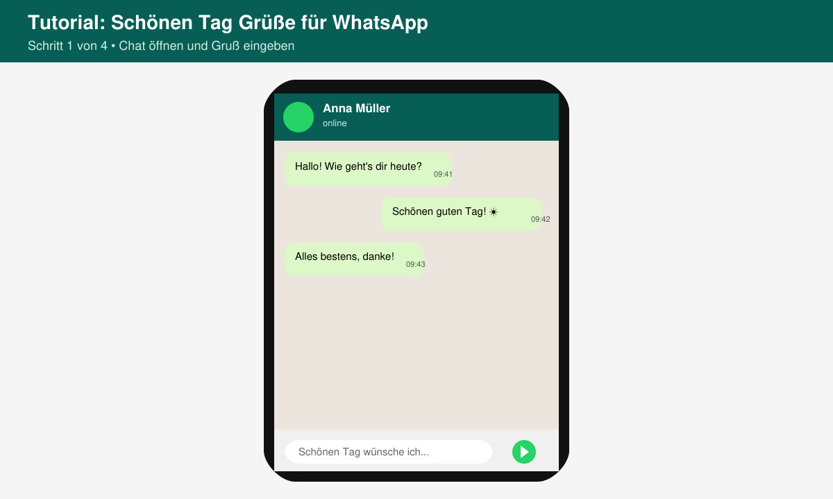 Smartphone-Bildschirm mit geöffnetem WhatsApp-Chat und Eingabefeld