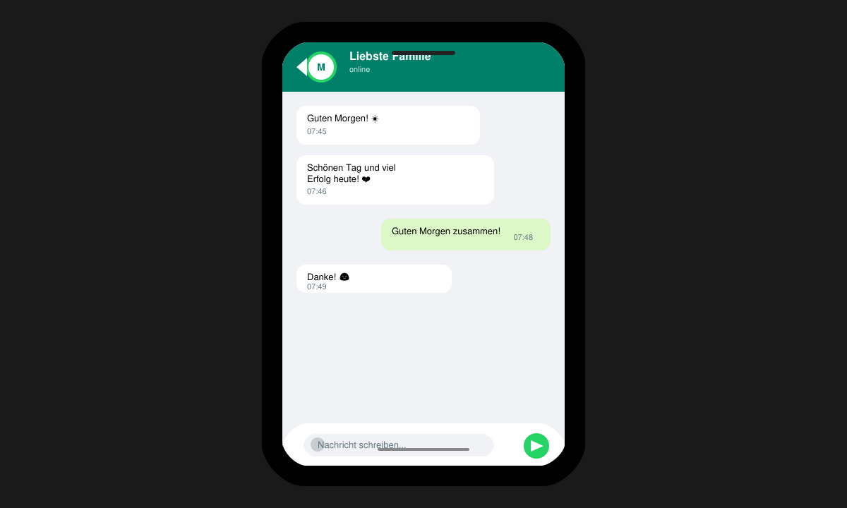 WhatsApp Chat öffnen für Guten Morgen Grüße