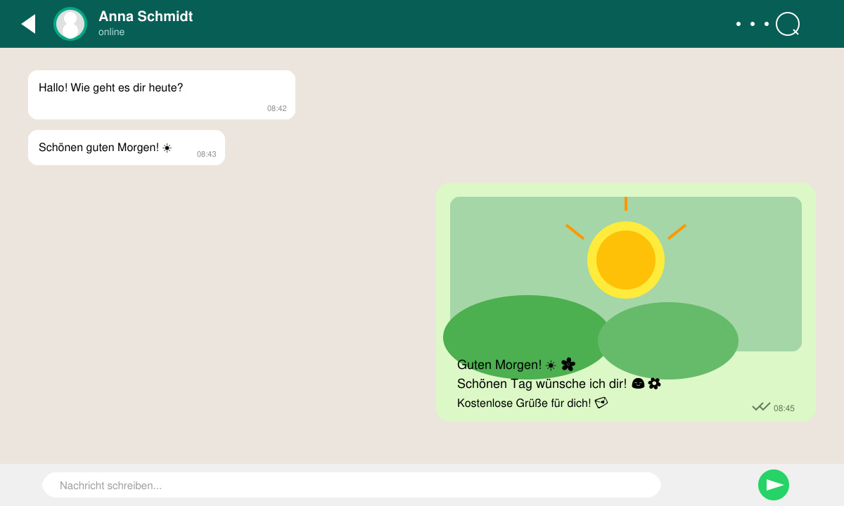 Ergebnis: Gesendete Guten-Morgen-Grüße in WhatsApp
