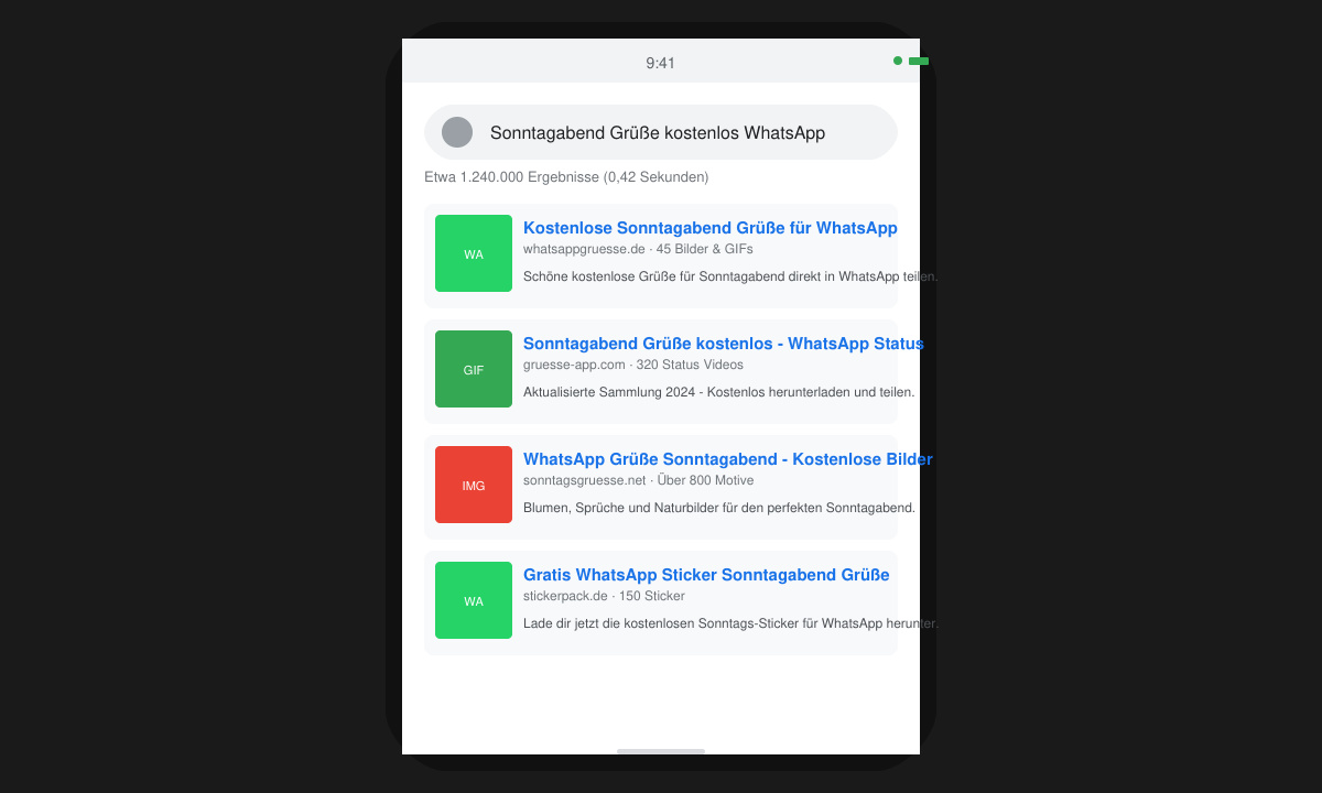 Suchergebnisse für Sonntagabend Grüße kostenlos WhatsApp