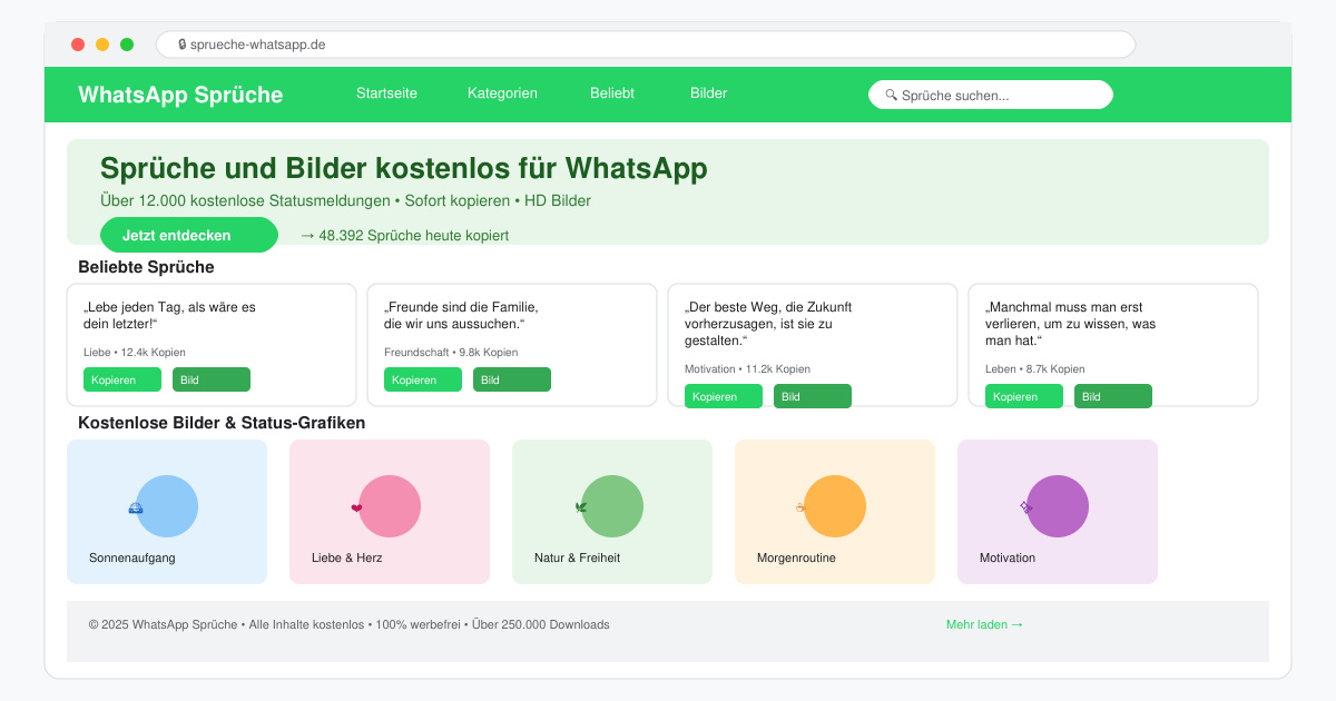 Sprüche und bilder kostenlos für WhatsApp
