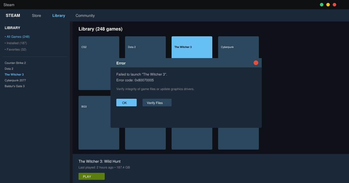 Steam Game Will Not Launch