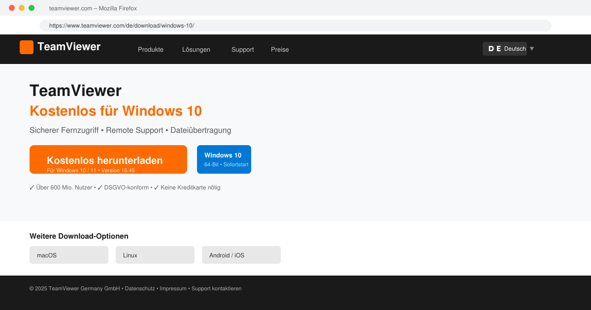 TeamViewer download kostenlos Windows 10
