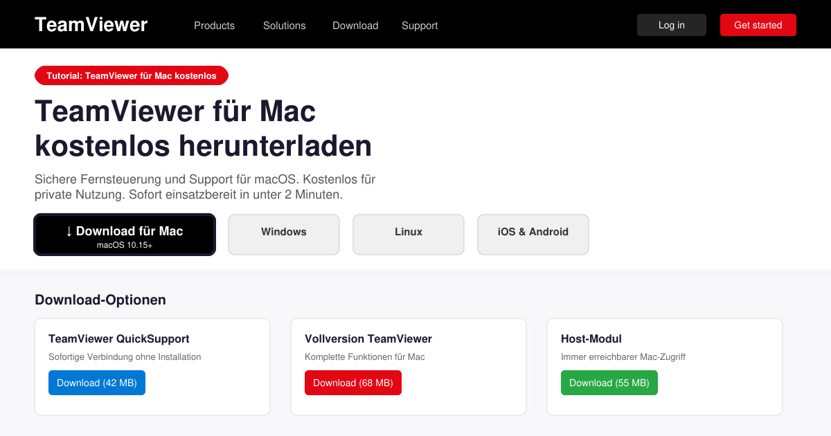 TeamViewer für Mac kostenlos