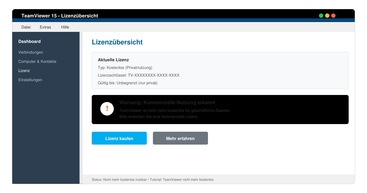 TeamViewer nicht mehr kostenlos