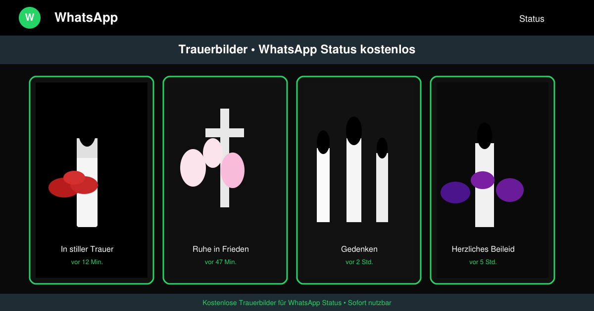 Trauerbilder WhatsApp trauer status kostenlos