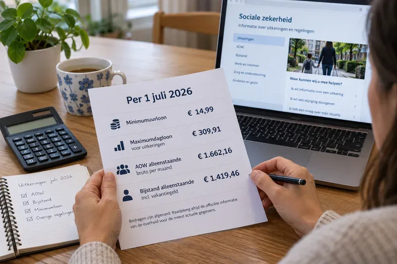 Uitkeringen juli 2026: welke bedragen zijn verhoogd en wat merk je daarvan?