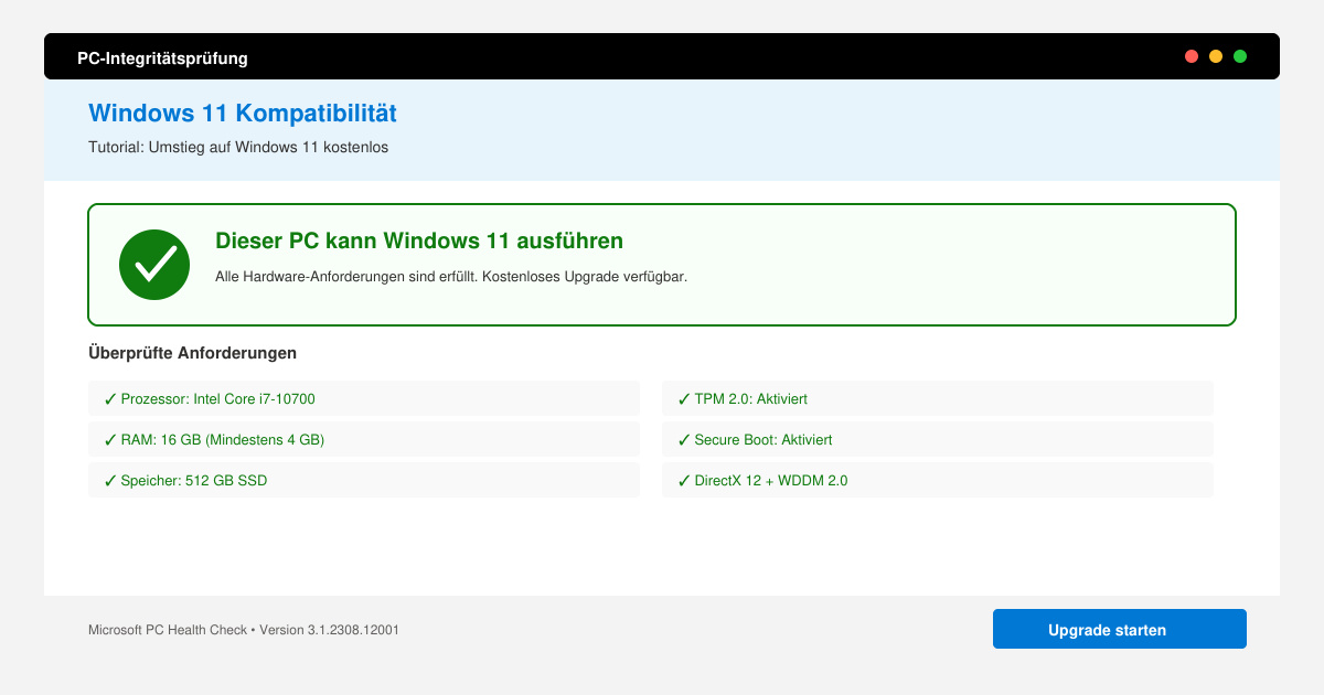 Umstieg auf Windows 11 kostenlos