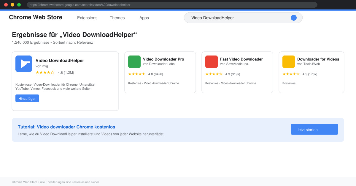 Video downloader Chrome kostenlos
