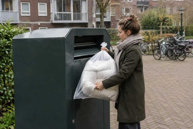 Waar kunt u een dekbed weggooien in Amsterdam?