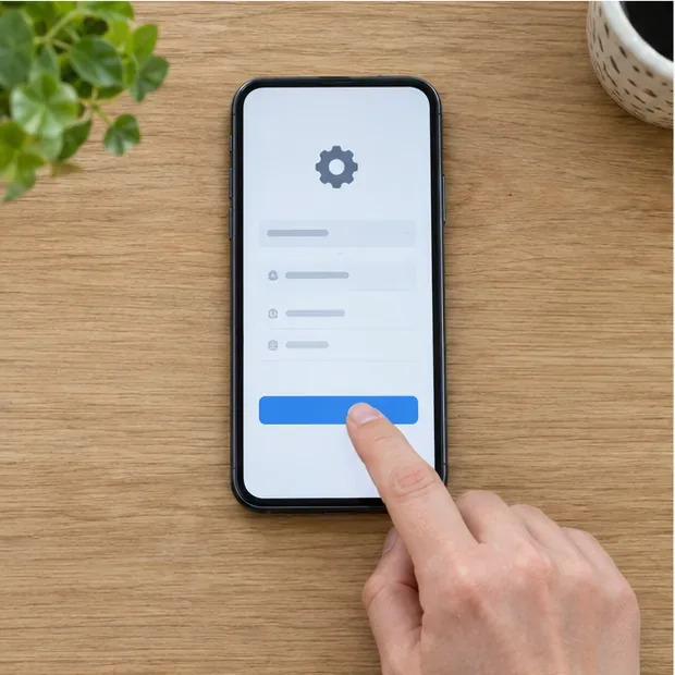 Een vinger bevestigt een algemene resetoptie op het instellingenscherm van een smartphone