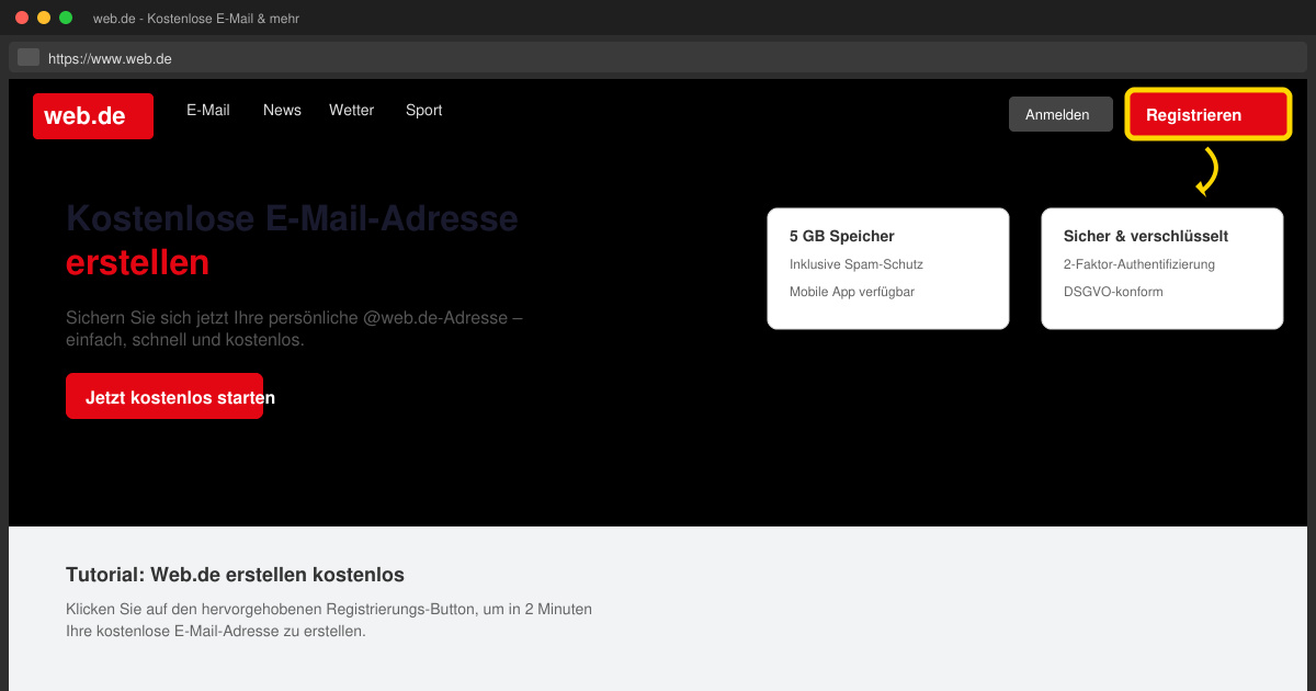 Web de erstellen kostenlos