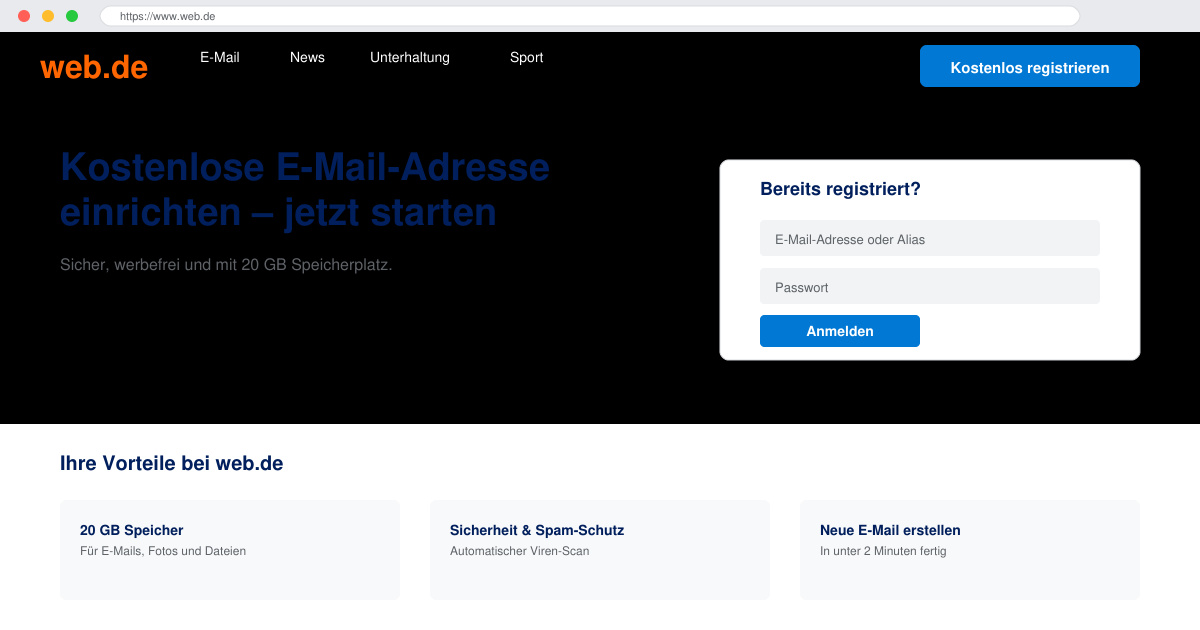 Web de neue e mail