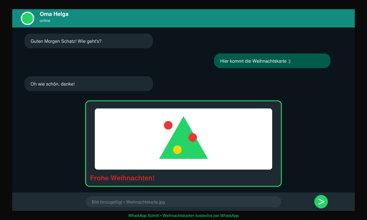 WhatsApp-Chat mit versendeter Weihnachtskarte