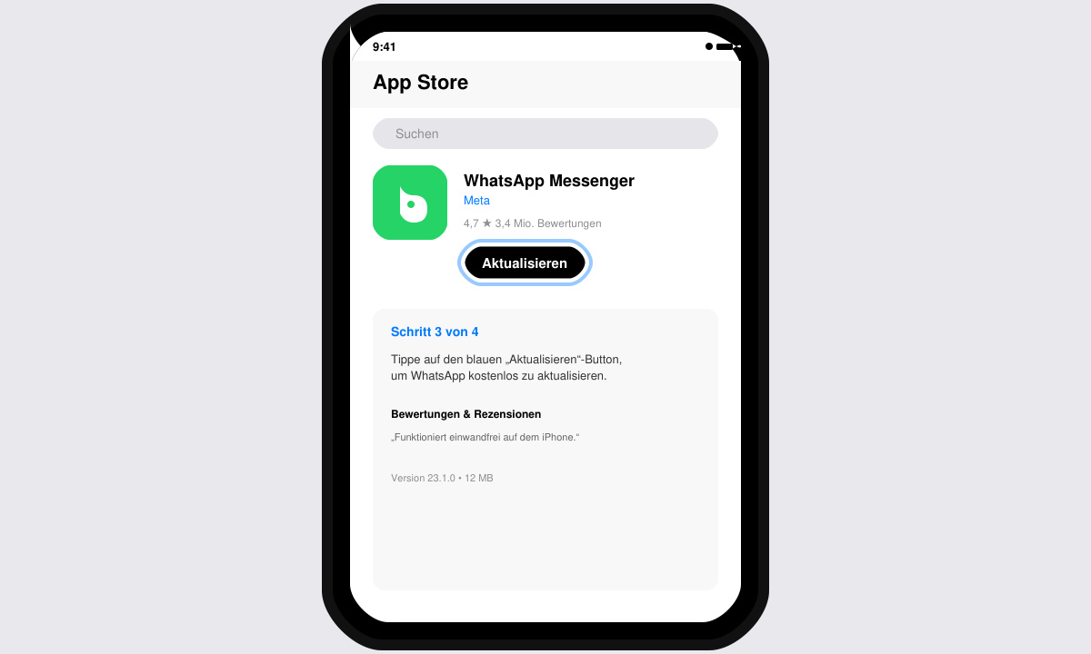 WhatsApp aktualisieren kostenlos iPhone über Update-Button