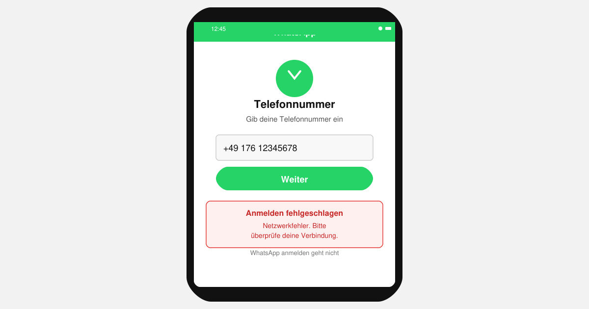 WhatsApp anmelden geht nicht