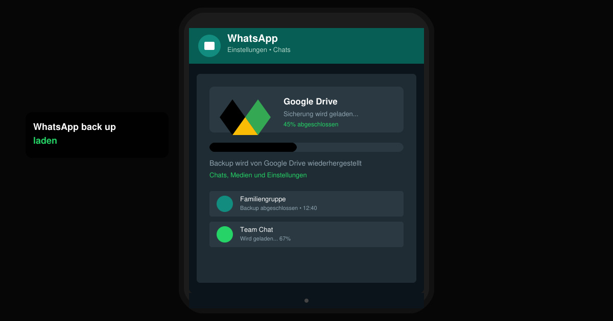 WhatsApp back up laden