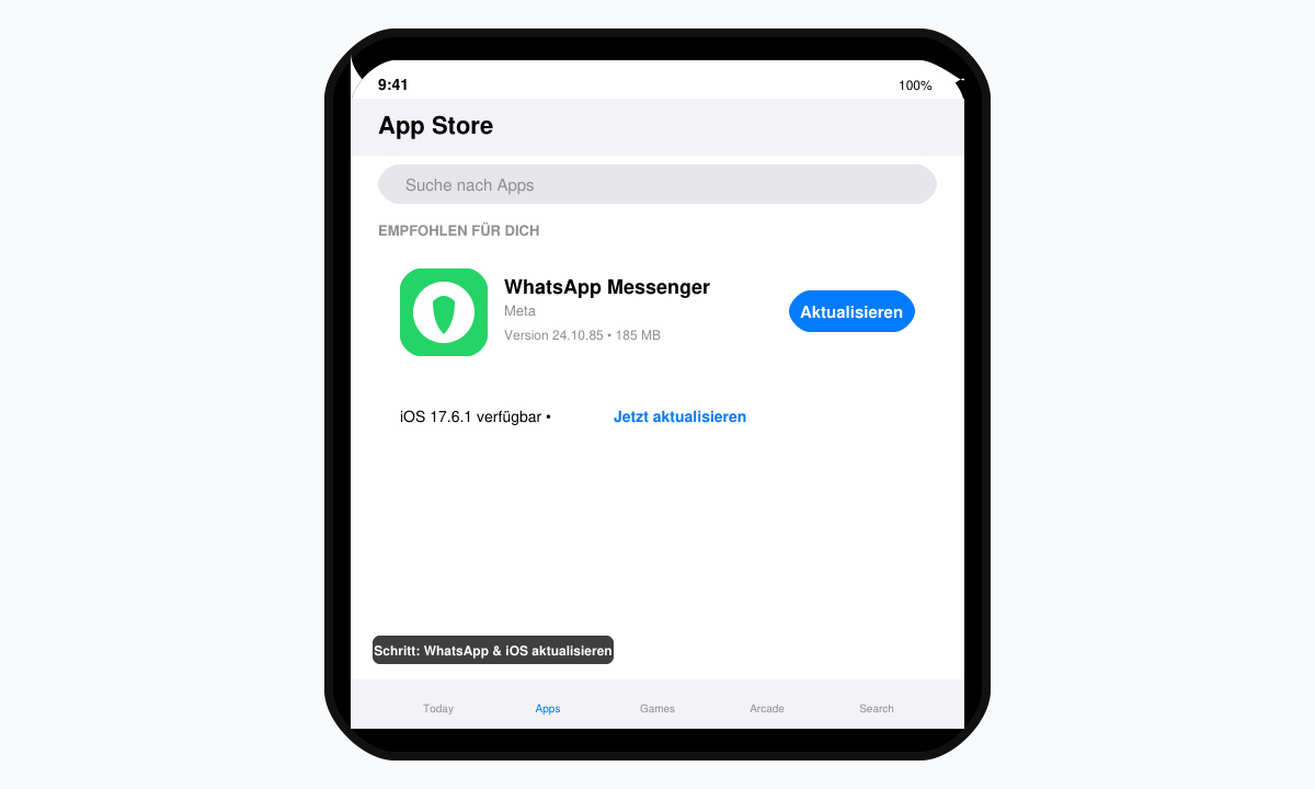 WhatsApp Update im App Store auf dem iPhone