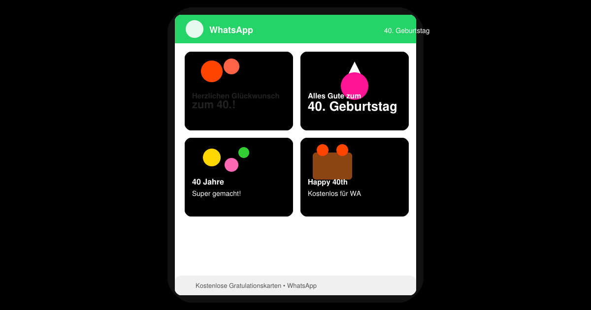 WhatsApp bilder 40 geburtstag kostenlos