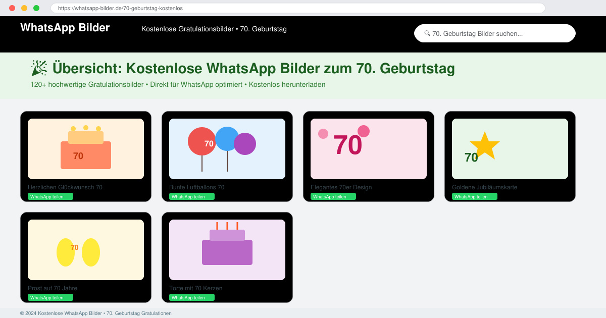 WhatsApp bilder 70 geburtstag kostenlos