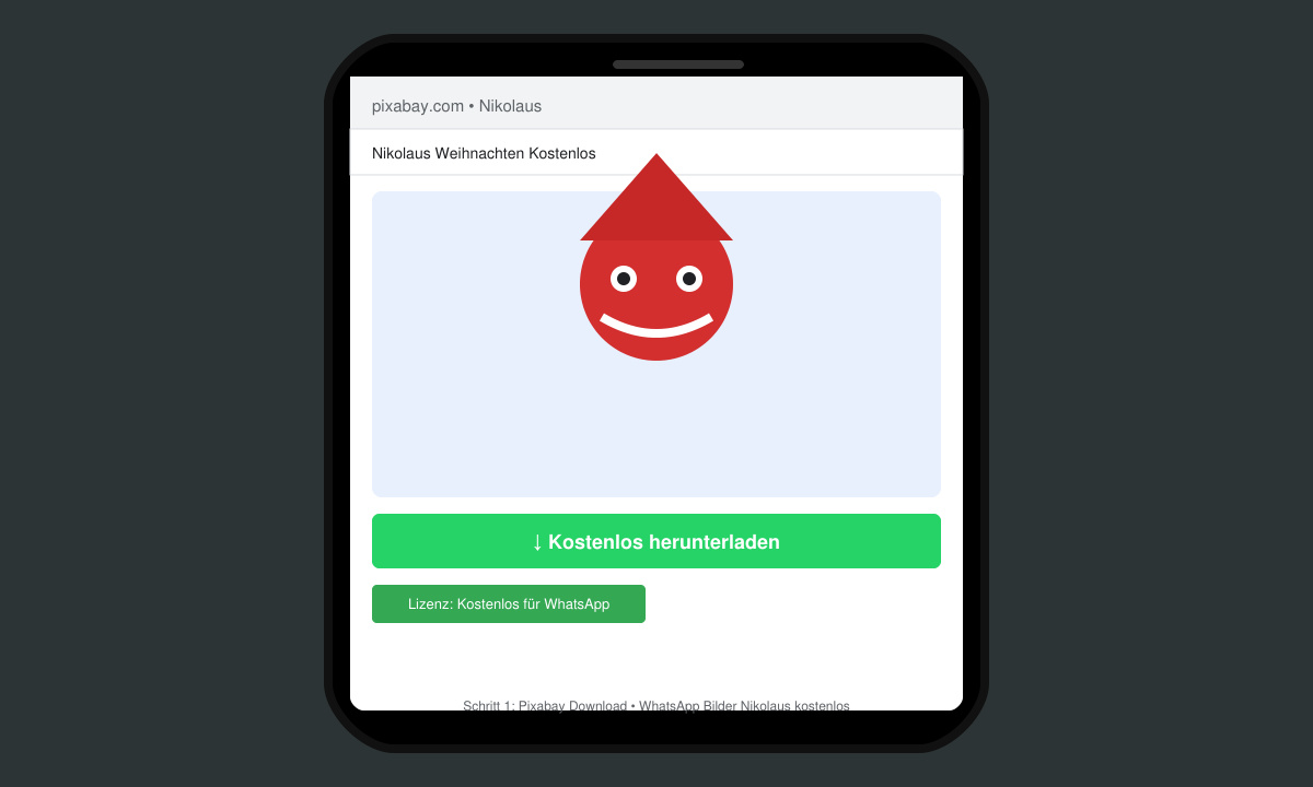 Download-Button auf Pixabay mit Nikolaus-Motiv
