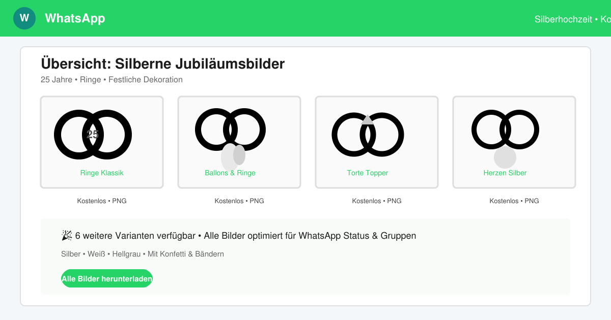 WhatsApp bilder silberhochzeit kostenlos